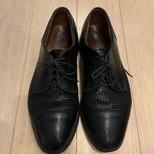 Allen Edmond Lauderdale Black Woven Leather Dress Shoes, Size 9D